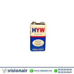 Piles HYW long life 9V 6f22 - VISIONAIR Maroc