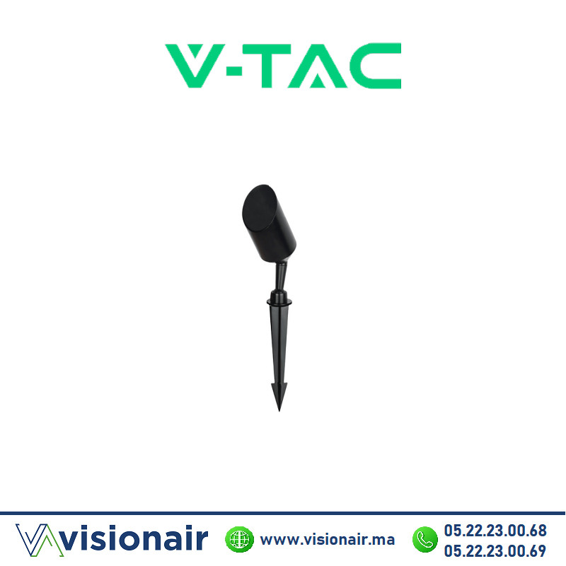 Spot piquet de jardin V-TAC IP65 GU10 noir SKU92097 Casablanca Maroc