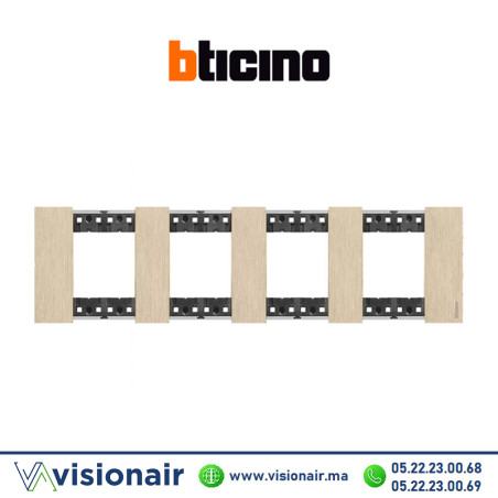 Plaque BTICINO Living Now 4x2 modules Or BTKA4802M4ZW Casablanca Maroc