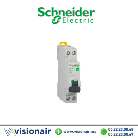 Disjoncteur SCHNEIDER EASY9 1P+N 10A EZ9P32616 Casablanca Maroc