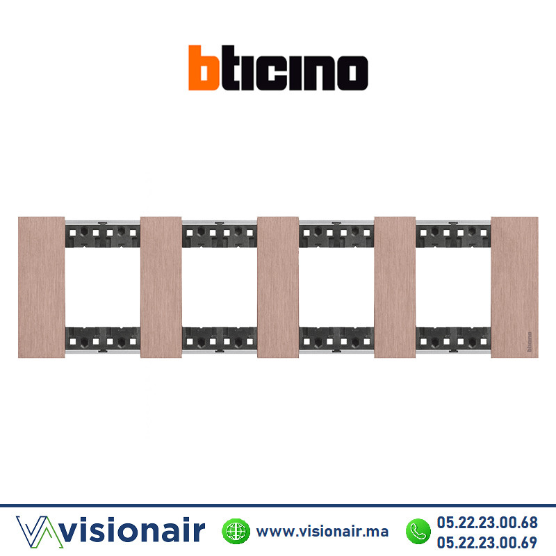 Plaque BTICINO Living Now 4X2 modules Cuivre BTKA4802M4ZM Casablanca Maroc