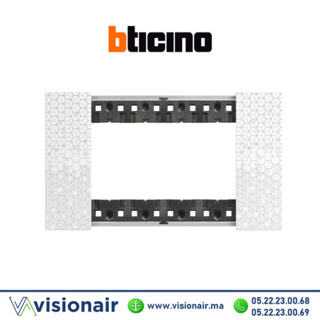 Plaque BTICINO Living Now 4 modules Pixel BTKA4804MW Casablanca Maroc