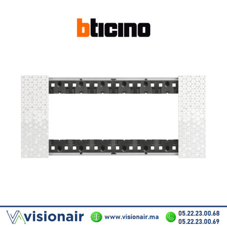 Plaque BTICINO Living Now 6 modules Pixel BTKA4806MW Casablanca Maroc
