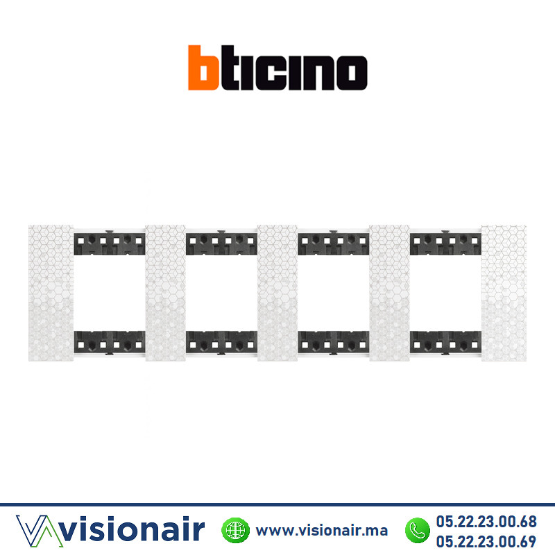 Plaque BTICINO Living Now 4x2 modules Pixel BTKA4802M4MW Casablanca Maroc
