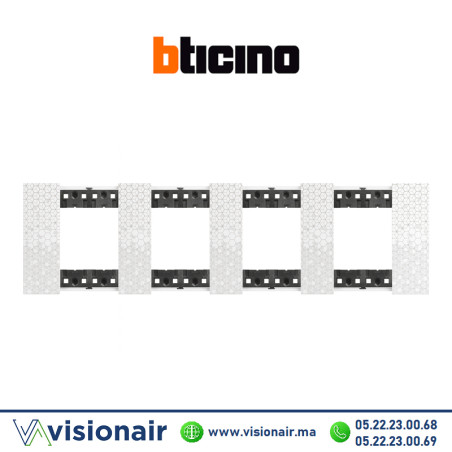 Plaque BTICINO Living Now 4x2 modules Pixel BTKA4802M4MW Casablanca Maroc