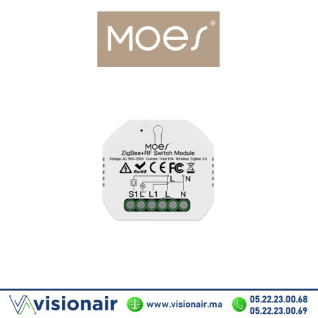 Switch simple Moes pour éclairage MS-108WR Casablanca Maroc