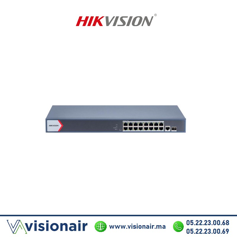 Switch HIKVISION 16 ports POE 10/1000 Mbps SFP DS-3E1518P-EI Casablanca Maroc