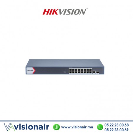Switch HIKVISION 16 ports POE 10/1000 Mbps SFP DS-3E1518P-EI Casablanca Maroc