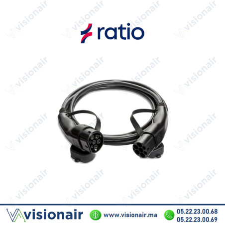Câble de charge Ratio 32A 22KW Type 2 5M Casablanca Maroc