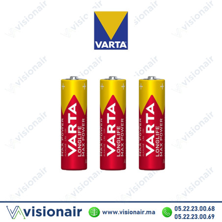 Pile longlife Varta max power 3 piles AA3 LR06 1.5V - VISIONAIR Maroc