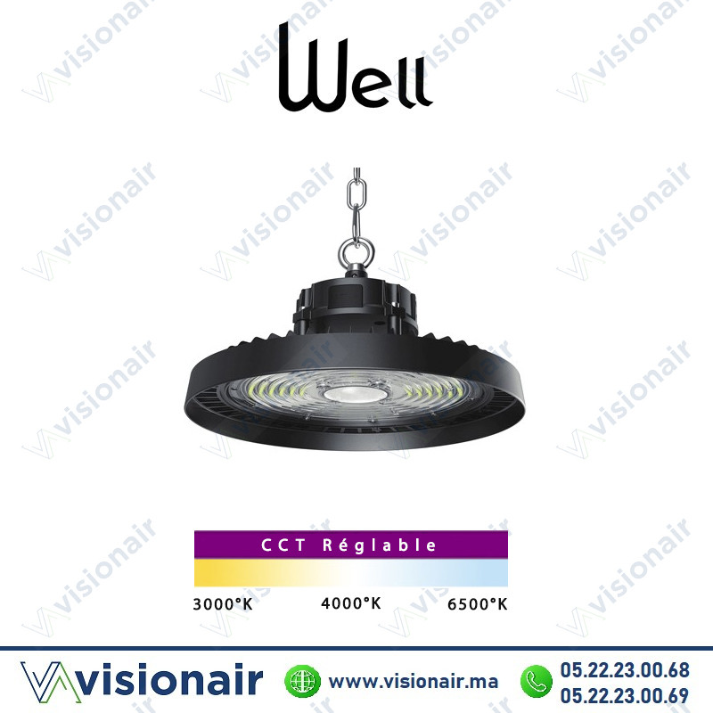 Armature LED Well premium 100W/150W/200W CCT Casablanca Maroc