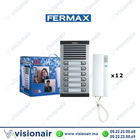 Kit interphone Fermax 12 postes FERMAX-6212 | Visionair Maroc