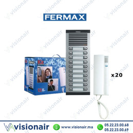 Kit interphone Fermax 20 postes FERMAX-6220 | Visionair Maroc
