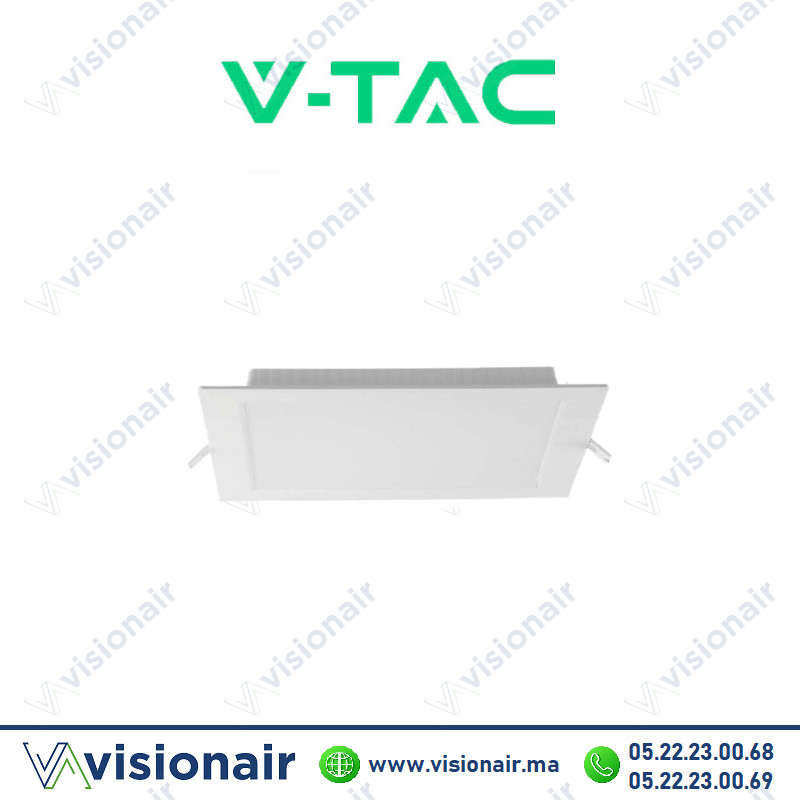 Panel LED V-TAC backlite carré encastré 24W 6500°K SKU97189 Casablanca Maroc