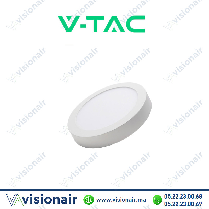 Panel LED V-TAC apparent rond 12W 4000°K SKU9298 Casablanca Maroc