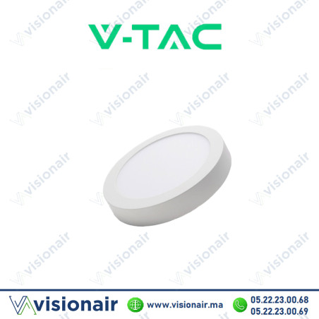 Panel LED V-TAC apparent rond 12W 4000°K SKU9298 Casablanca Maroc