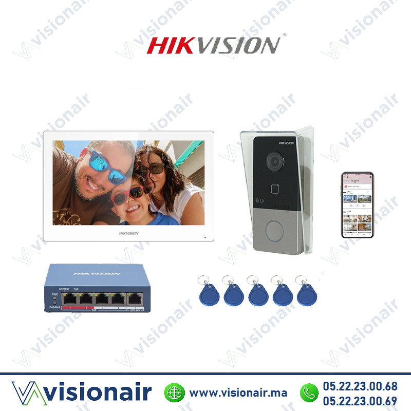 vidéophone IP HIKVISION 2MP avec switch PEO DS-KIS607-S Casablanca Maroc