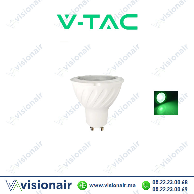 Lampe LED GU10 V-TAC 5W Vert SKU97759 Casablanca Maroc