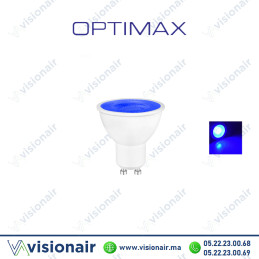 Lampe LED GU10 Optimax 8W bleu Casablanca Maroc