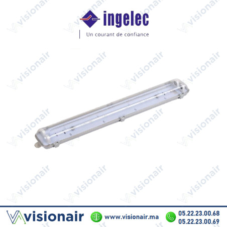 Réglette étanche INGELEC 2x120cm IP65 (VIDE) 994/40 Casablanca Maroc