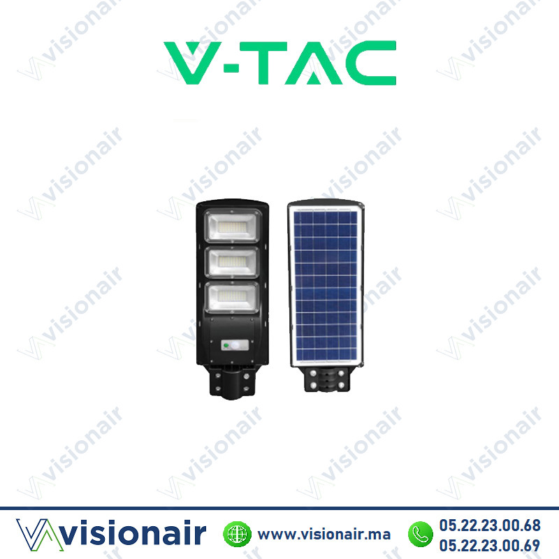 Luminaire LED solaire V-TAC avec détecteur 180W 6000°K éclairage publique SKU95534 Casablanca Maroc