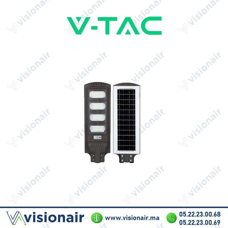 Luminaire LED solaire V-TAC avec détecteur 200W 6000°K éclairage publique SKU97107 Casablanca Maroc
