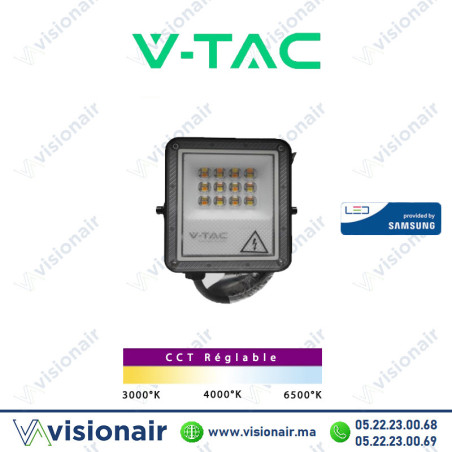 Projecteur LED V-TAC 10W CCT IP65 SKU98125 (LED Samsung) Casablanca Maroc