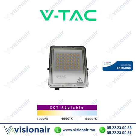 Projecteur LED V-TAC 30W CCT IP65 SKU98127 (LED Samsung)Casablanca Maroc