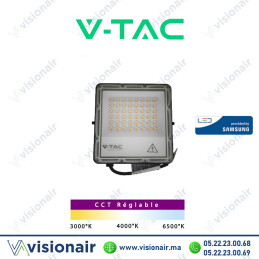 Projecteur LED V-TAC 50W CCT IP65 SKU98128 (LED Samsung) Casablanca Maroc