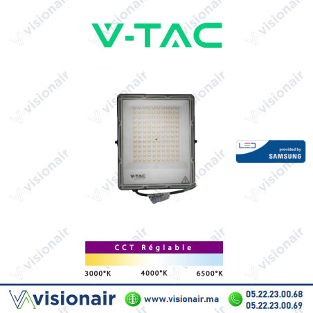 Projecteur LED V-TAC 100W CCT IP65 SKU98129 (LED Samsung) Casablanca Maroc