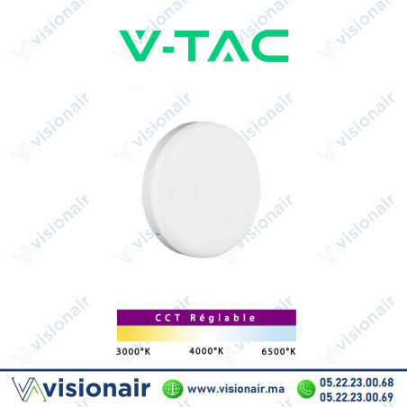 Panel LED V-TAC apparent rond 18W CCT SKU98383 Casablanca Maroc