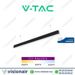 Suspension LED V-TAC noir 120cm 40W CCT SKU97459 Casablanca Maroc