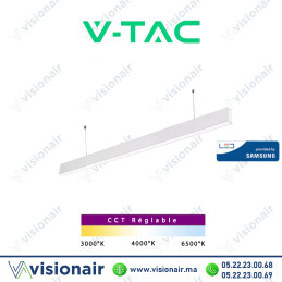 Suspension LED V-TAC blanc 120cm 40W CCT SKU97460 Casablanca Maroc