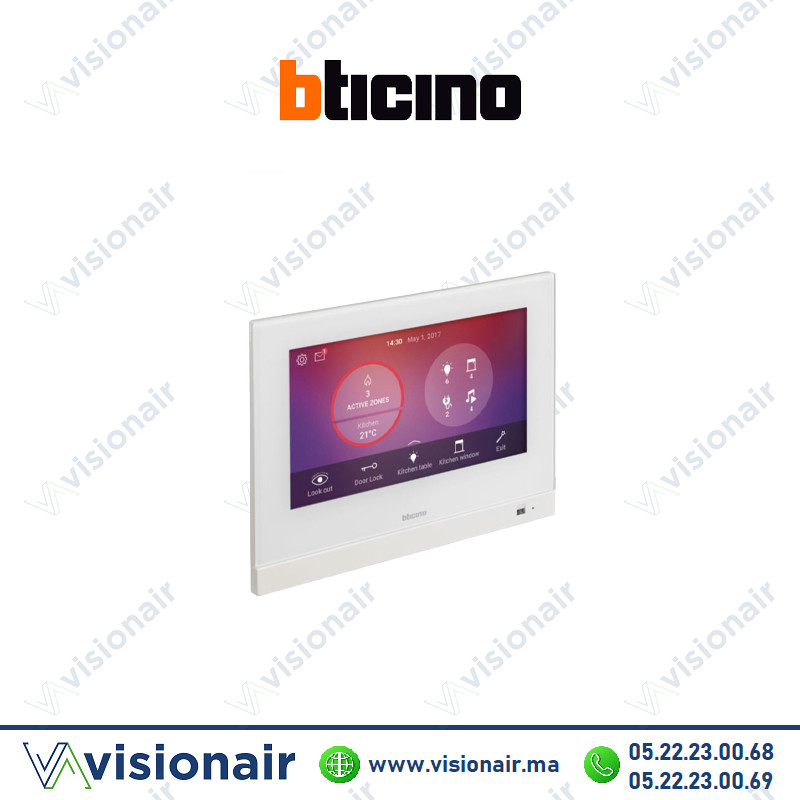 Ecran capacitif tactile BTICINO 7" blanc BT3488W Casablanca Maroc