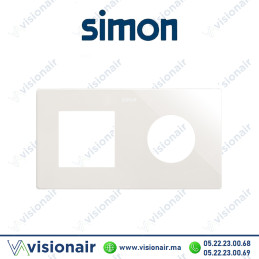 Cadre Simon270 Minima 2 modules 1M large + prise 2P+T CLEAN blanc 27190620-090 Casablanca Maroc