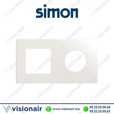 Cadre Simon270 Minima 2 modules 1M large + prise 2P+T CLEAN blanc 27190620-090 Casablanca Maroc