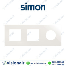 Cadre Simon 270 Minima 3 modules 2M large + prise 2P+T CLEAN blanc 27190630-090 Casablanca Maroc