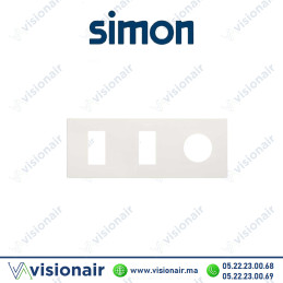 Cadre Simon 270 Minima 3 modules 2M étroit + prise 2P+T CLEAN blanc 27191630-090 Casablanca Maroc
