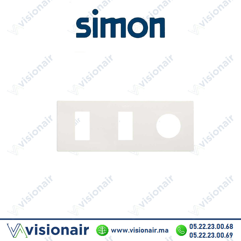 Cadre Simon 270 Minima 3 modules 2M étroit + prise 2P+T CLEAN blanc 27191630-090 Casablanca Maroc