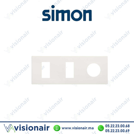 Cadre Simon 270 Minima 3 modules 2M étroit + prise 2P+T CLEAN blanc 27191630-090 Casablanca Maroc