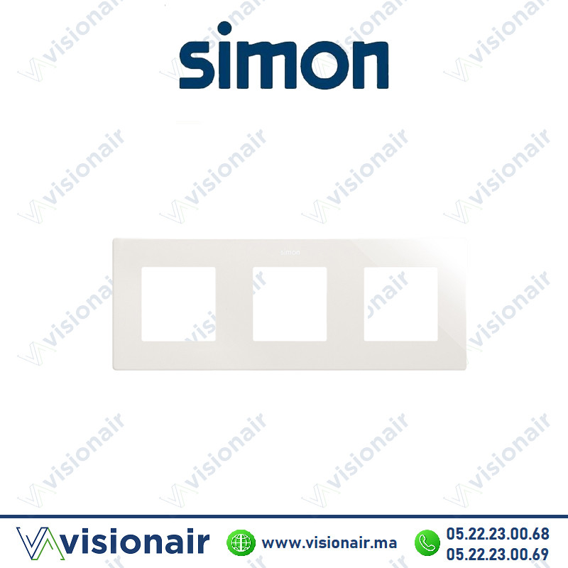 Cadre Simon 270 3 modules Icon blanc 27000630-090 | VISIONAIR Maroc
