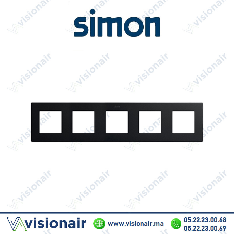 Cadre Simon 270 5 modules Icon Noir mat 27000650-098 Casablanca Maroc