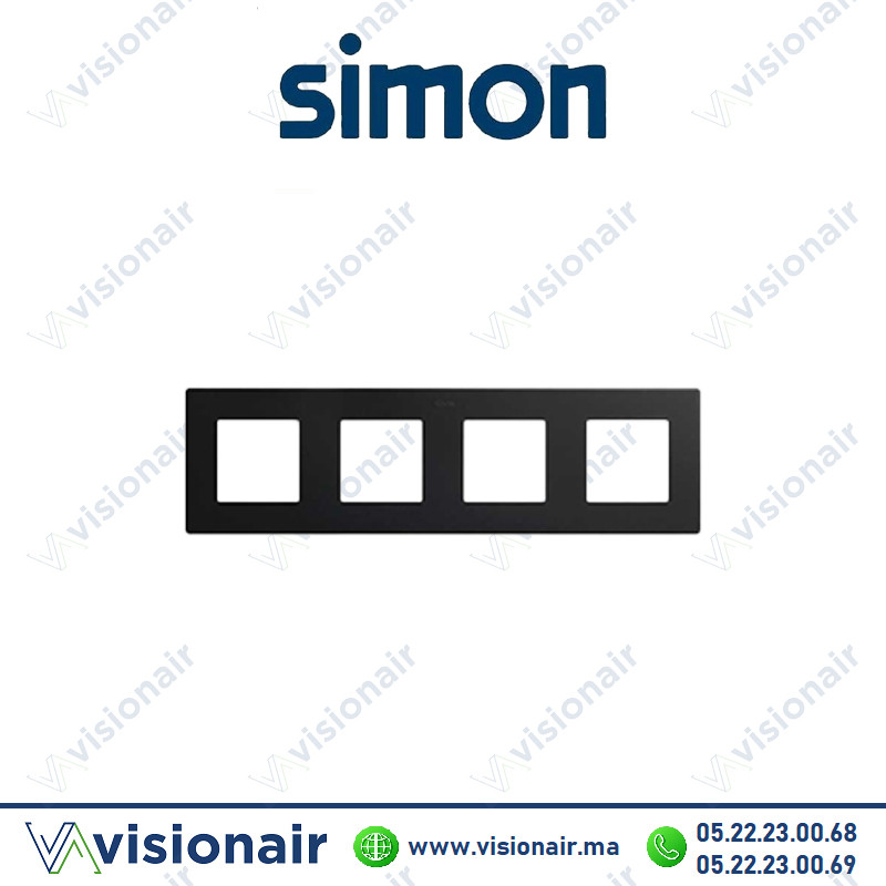 Cadre Simon 270 4 modules Icon Noir mat 27000640-098 Casablanca Maroc