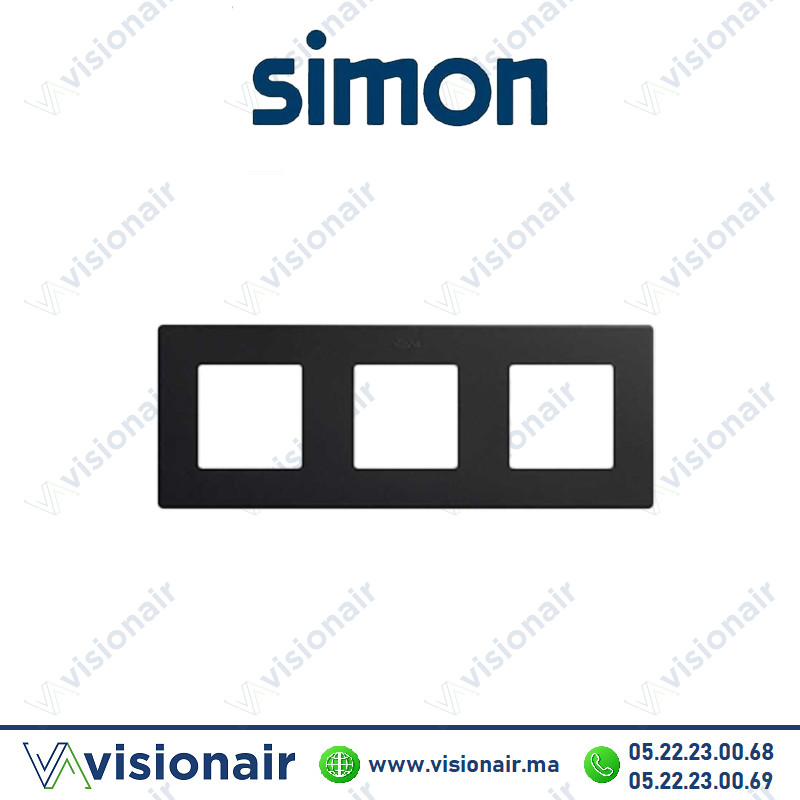 Cadre Simon 270 3 module Icon Noir mat 27000630-098 Casablanca Maroc