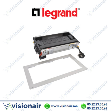Incara flip-up Legrand 8 modules 3 prises 2P+T + 1 chargeur USB A+C 15W Casablanca Maroc