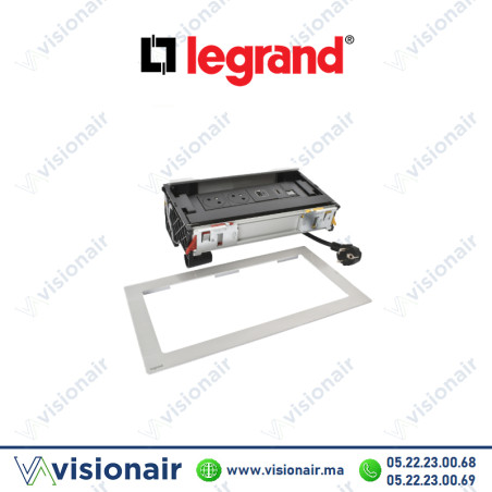 Incara flip-up Legrand 8 modules 2 prises 2P+T + 1 chargeur USB A+C 15W + RJ45 Cat.6 + HDMI Casablanca Maroc