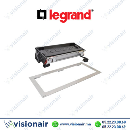 Incara flip-up Legrand 12 modules 5 prises 2P+T + 1 chargeur USB A+C 15W Casablanca Maroc