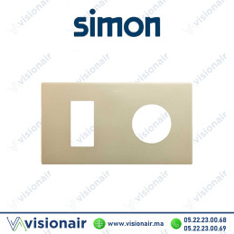 Cadre Simon 270 Minima 2 modules 1M étroit + prise 2P+T CLEAN champagne 27191620-094 Casablanca Maroc