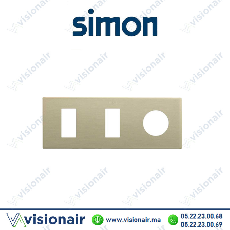 Cadre Simon 270 Minima 3 modules 2M étroit + prise 2P+T CLEAN champagne 27191630-094 Casablanca Maroc