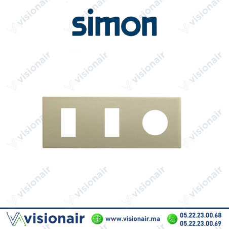Cadre Simon 270 Minima 3 modules 2M étroit + prise 2P+T CLEAN champagne 27191630-094 Casablanca Maroc